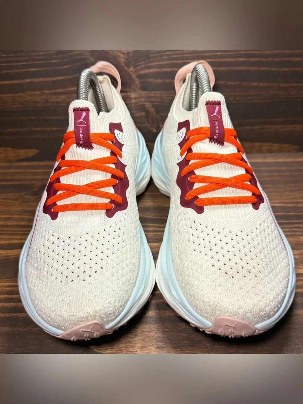Puma Lemlem X Forever run Nitro Women’s Size 7 Shoes White Orange Lightly Worn
